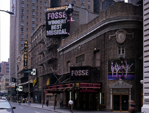 Broadhurst Theatre Exterior on 44th Street, Fosse, 2000.jpg