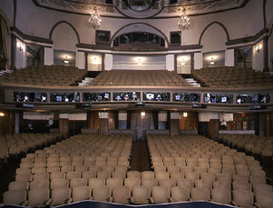 Booth Theatre Interior, Stage View of Orchestra and Mezzanine.jpg