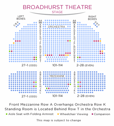 Broadhurst Theatre Broadway Seating Chart