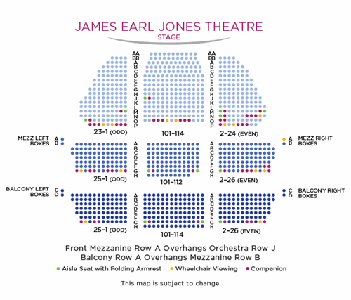 James Earl Jones Theatre Seating Chart